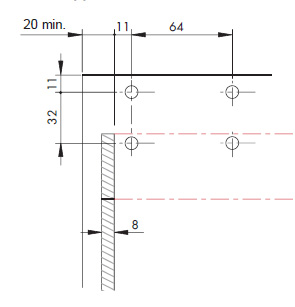 LIBRA H7 Мебельный навес для коробов нижнего яруса с креплением на винты