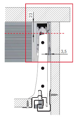 LIBRA H7 Мебельный навес для коробов нижнего яруса с креплением на винты