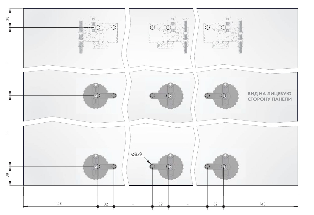 Система навесов для стеновых панелей SYMETRA 