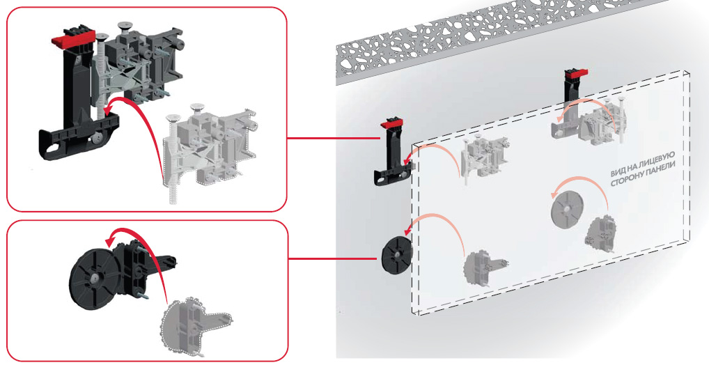 Система навесов для стеновых панелей SYMETRA 