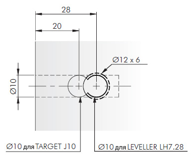 LH7.28 Опора регулируемая для стяжки TARGET J10