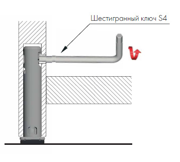Регулируемая опора REKORD TECH с прямоугольной ножкой