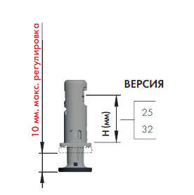 Регулируемая опора REKORD TECH с круглой ножкой