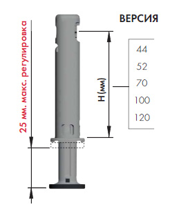 Регулируемая опора REKORD TECH с круглой ножкой